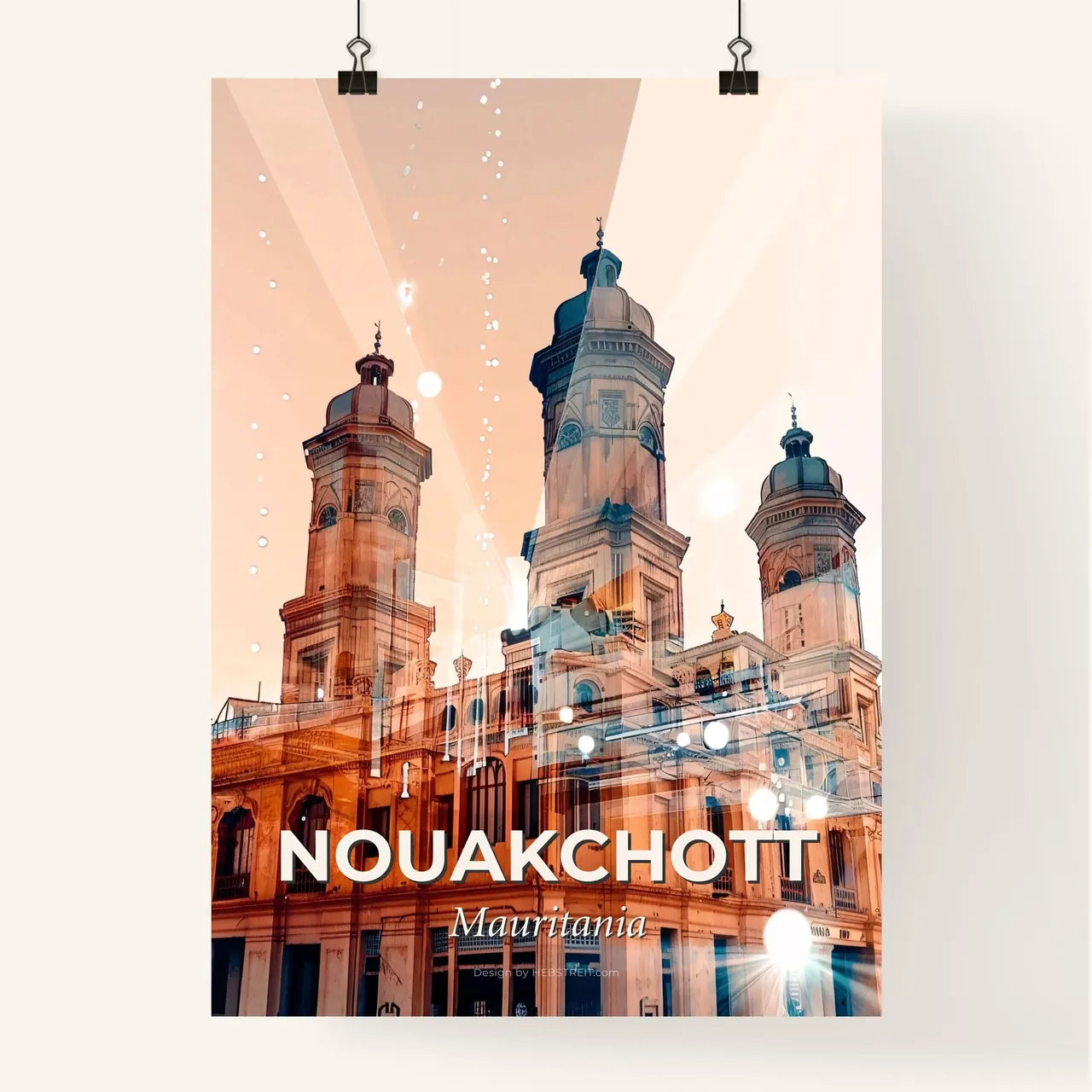 Nouakchott Skyline Composite Art: Iconic Architecture Poster