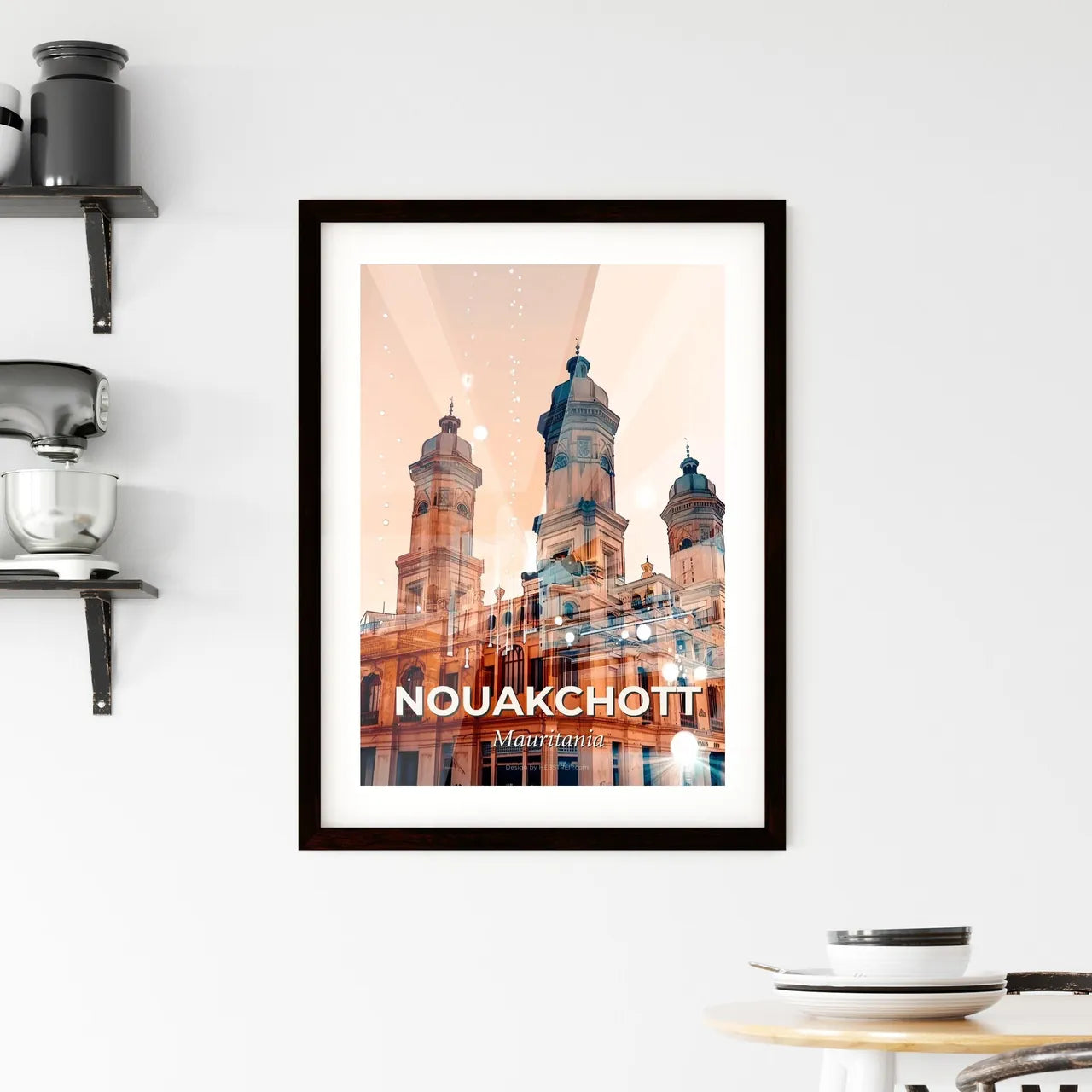 Nouakchott Skyline Composite Art: Iconic Architecture Framed Print
