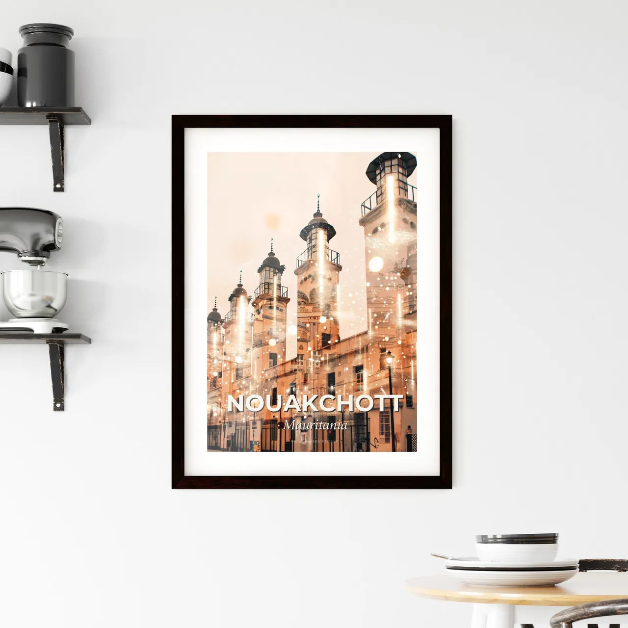 Nouakchott Skyline Composite Art Cityscape Poster Framed Print