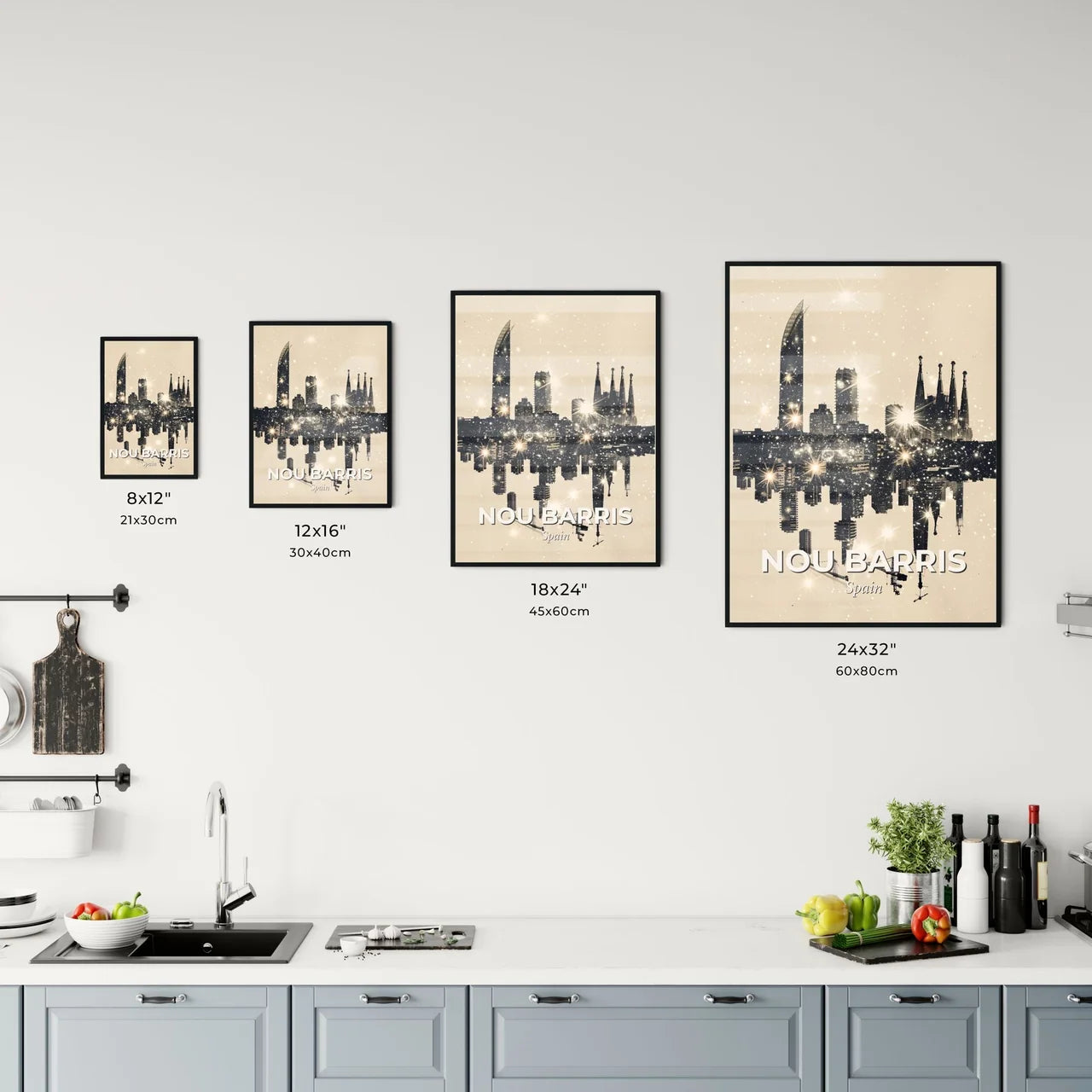 Nou Barris City Skyline Architecture Poster Office Art