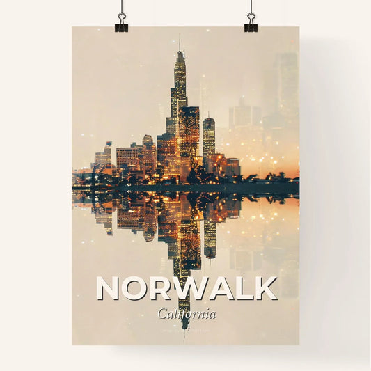 Norwalk Cityscape Composite Art Skyline Poster Poster