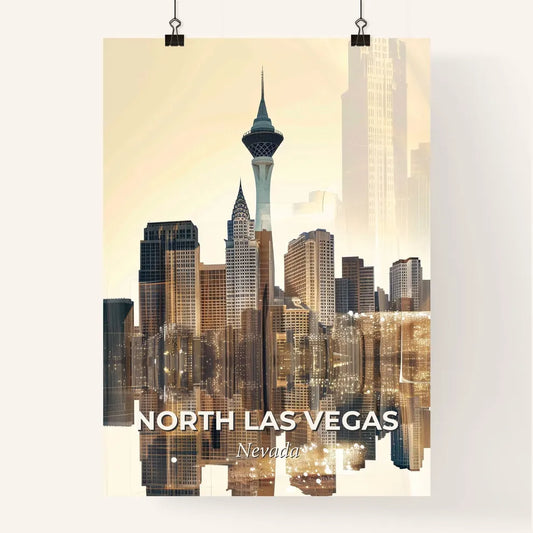 North Las Vegas Skyline Art: Local Colors, Bright Sparkles Poster