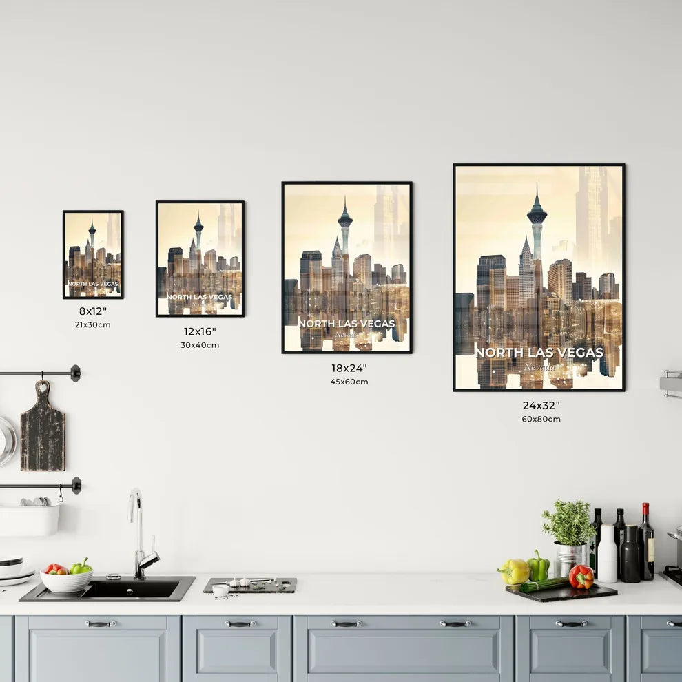 North Las Vegas Skyline Art: Local Colors, Bright Sparkles Office Art