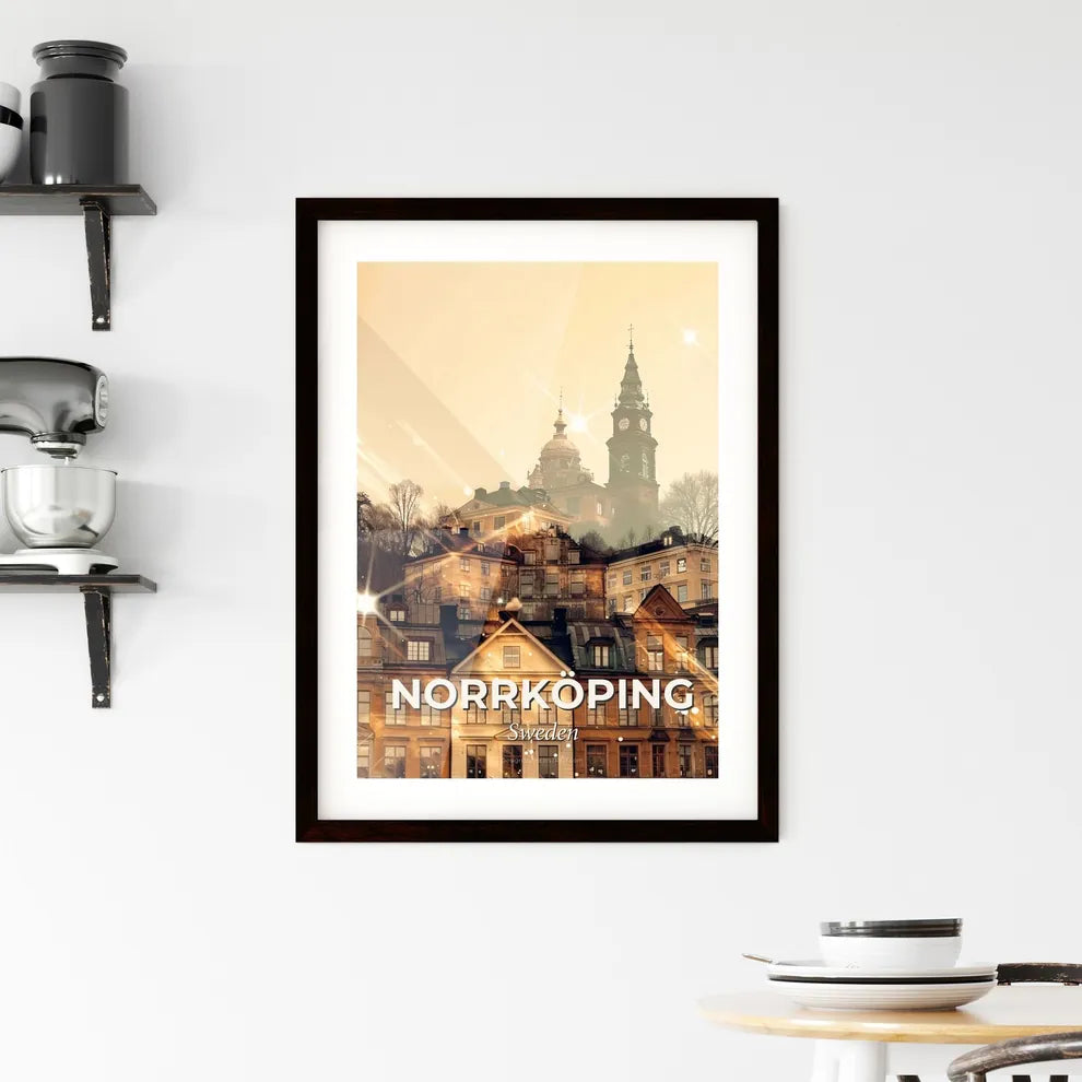 NorrkÃ¶ping Skyline Composite Art Poster Framed Print