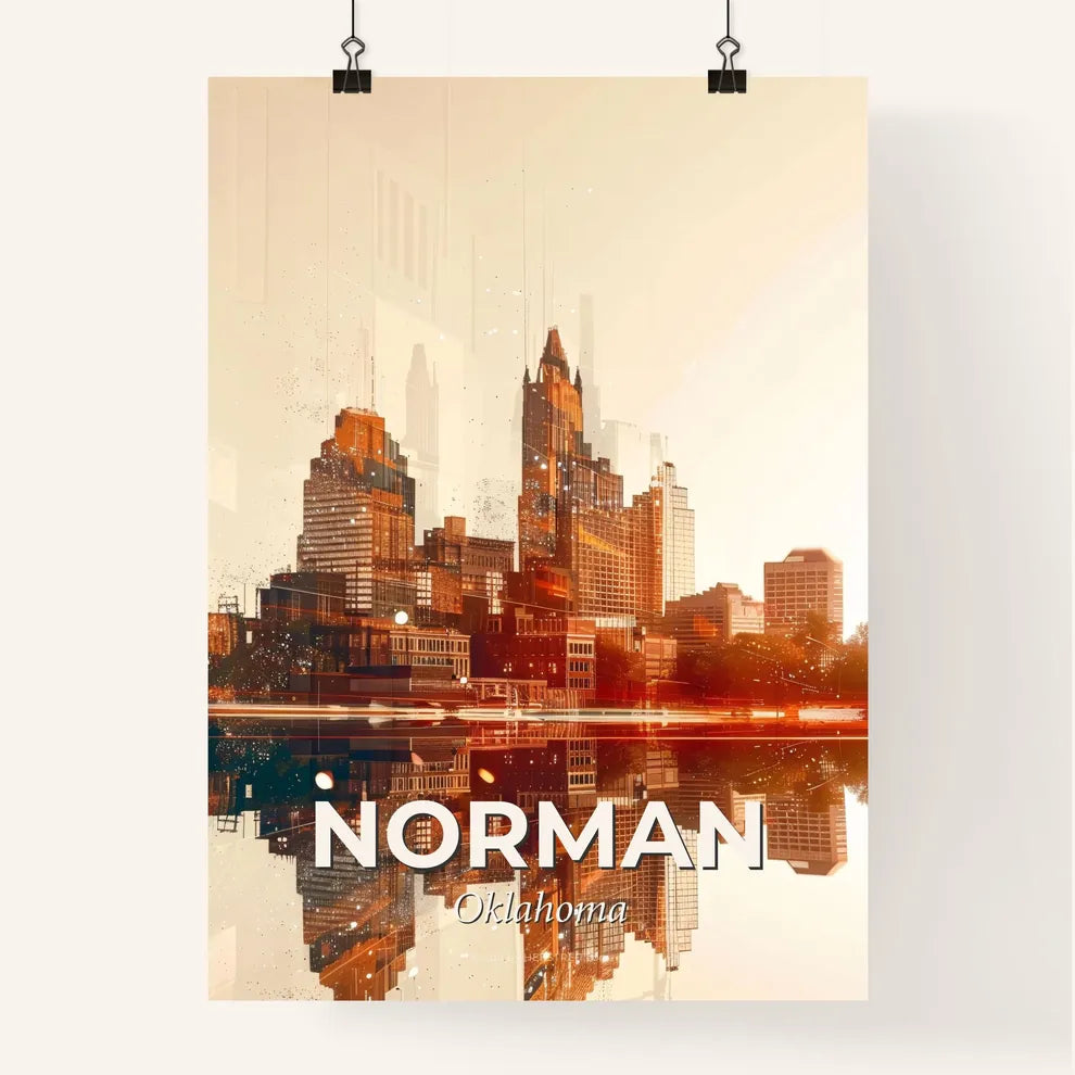 Norman Skyline Art: Local Icon Double Exposure Poster