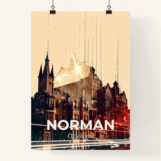 Norman City Skyline Art: Bright Local Icons Poster