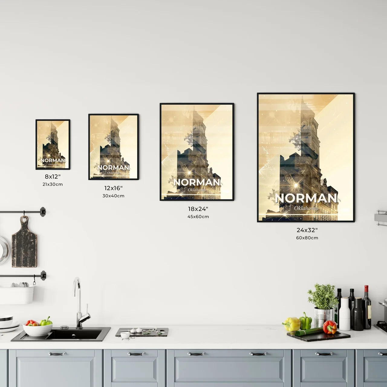 Norman Skyline Double Exposure Composite Art Office Art