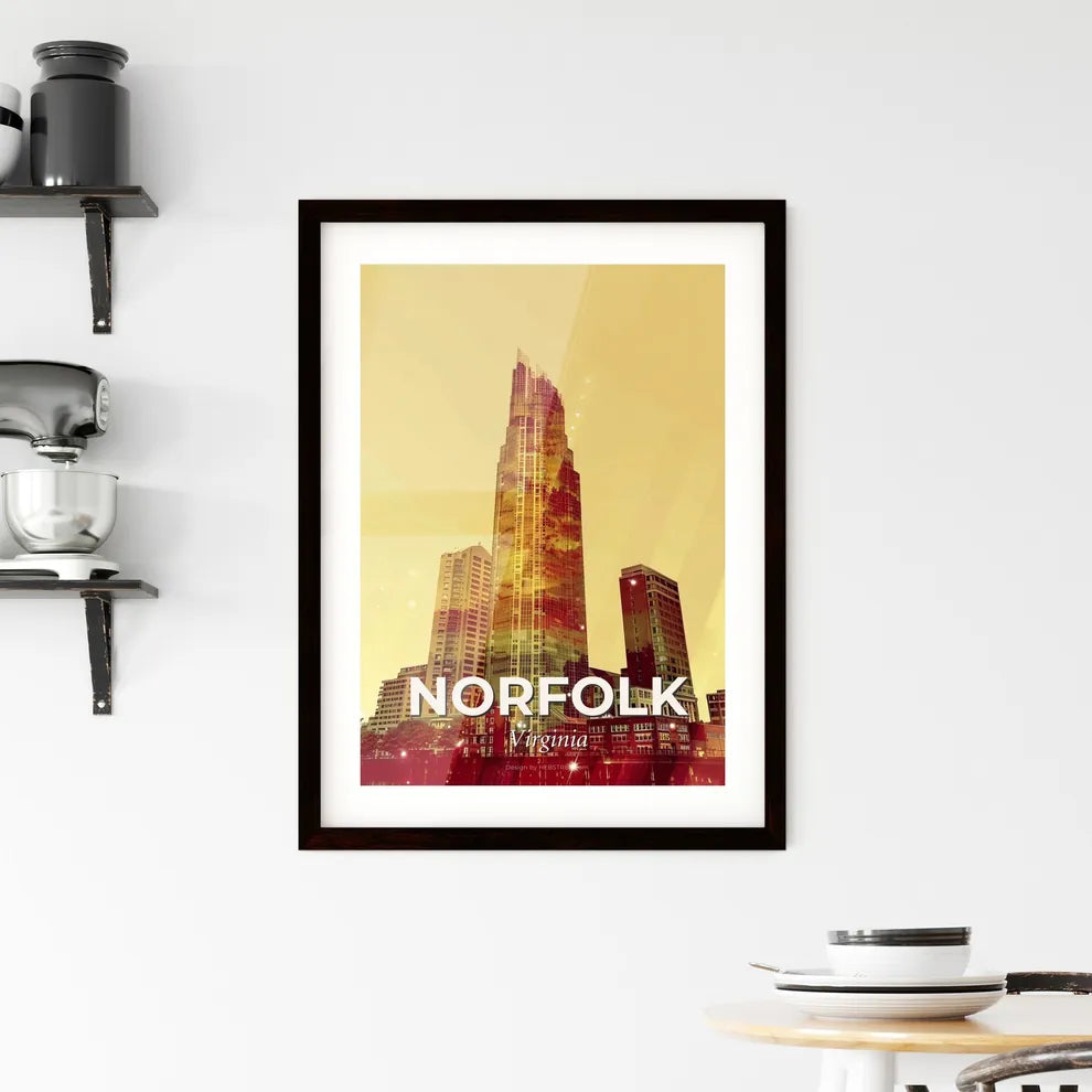 Norfolk Skyline: Pastel Composite Cityscape Framed Print