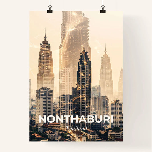 Nonthaburi Thailand Skyline Art Composite Bright Beige Poster