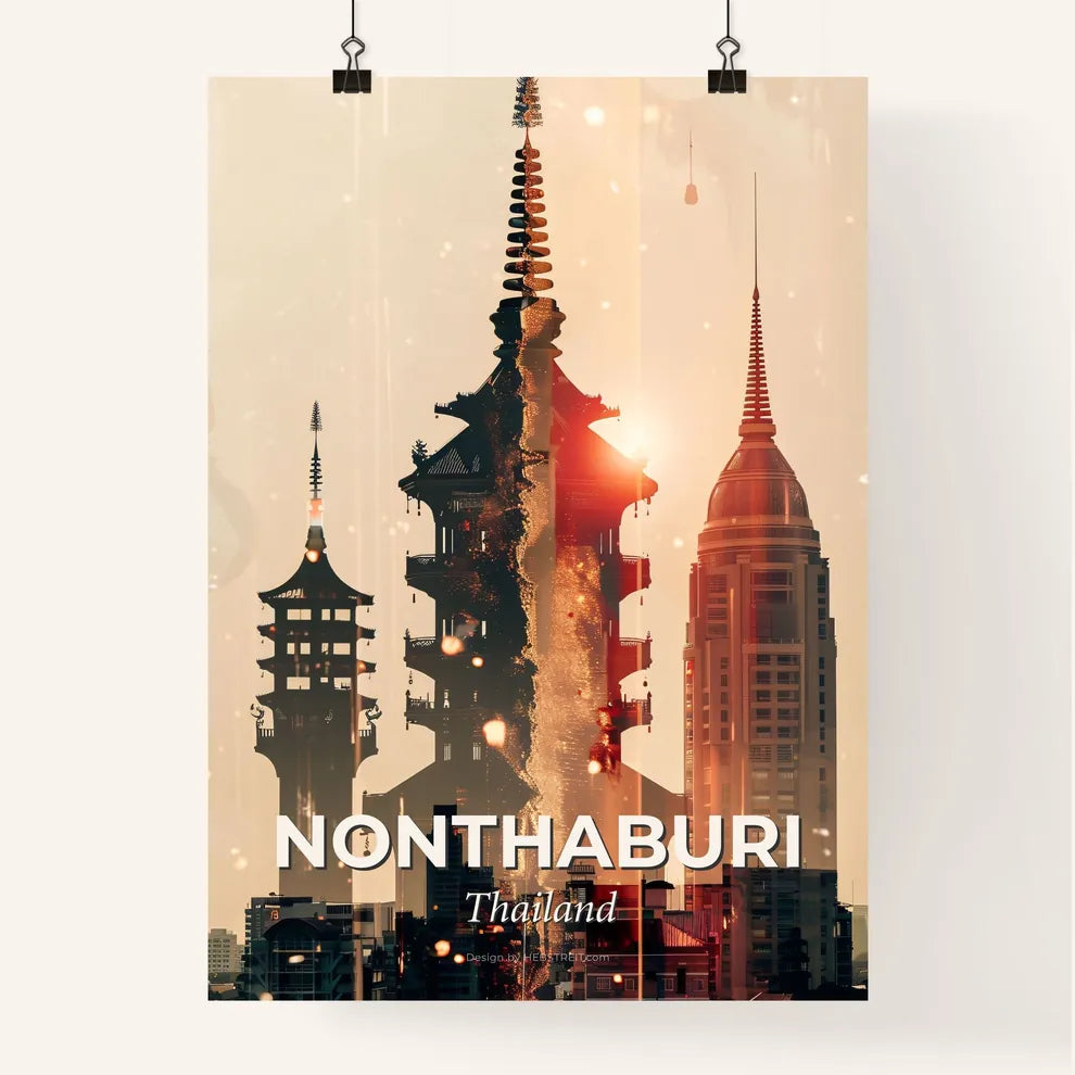Nonthaburi Thailand Skyline Nightlights Poster