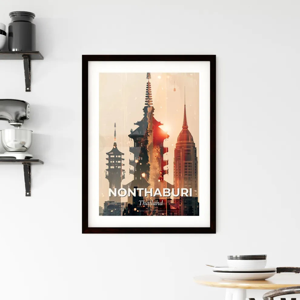 Nonthaburi Thailand Skyline Nightlights Framed Print