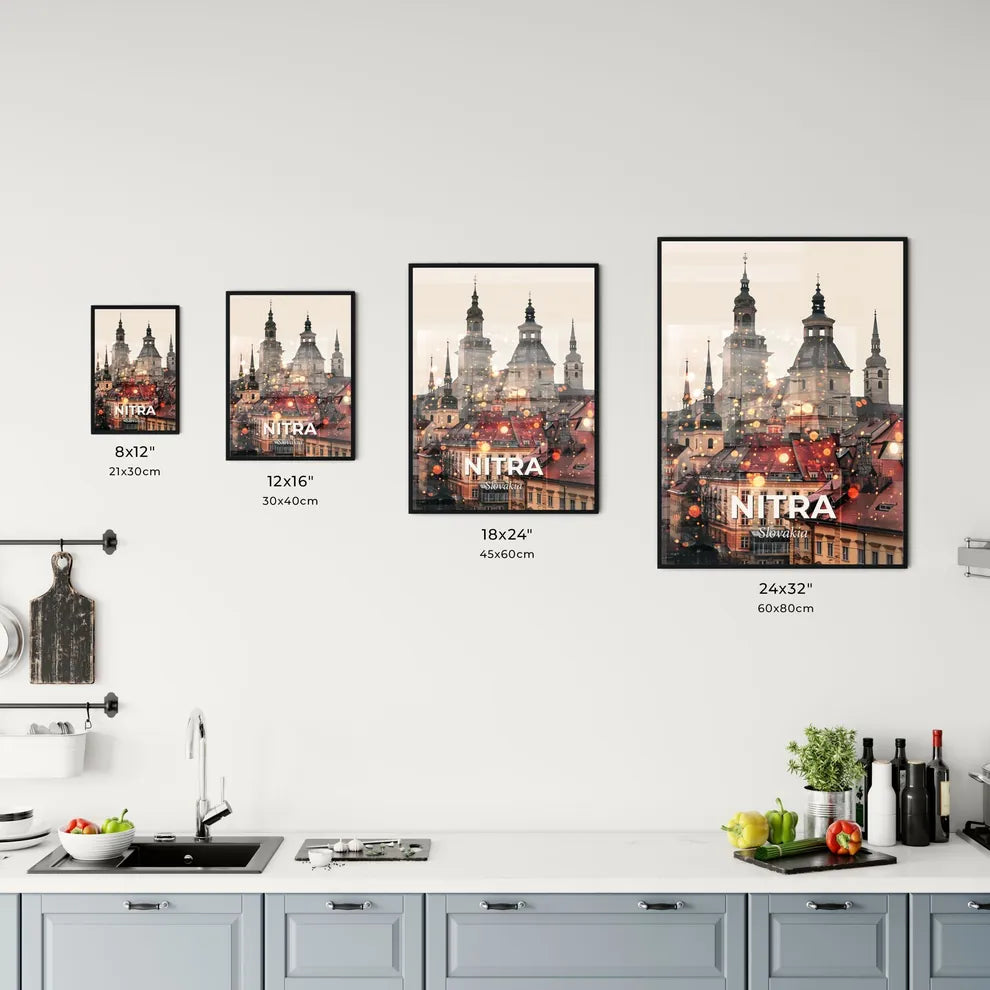 Nitra City Skyline Double Exposure Art Print Office Art