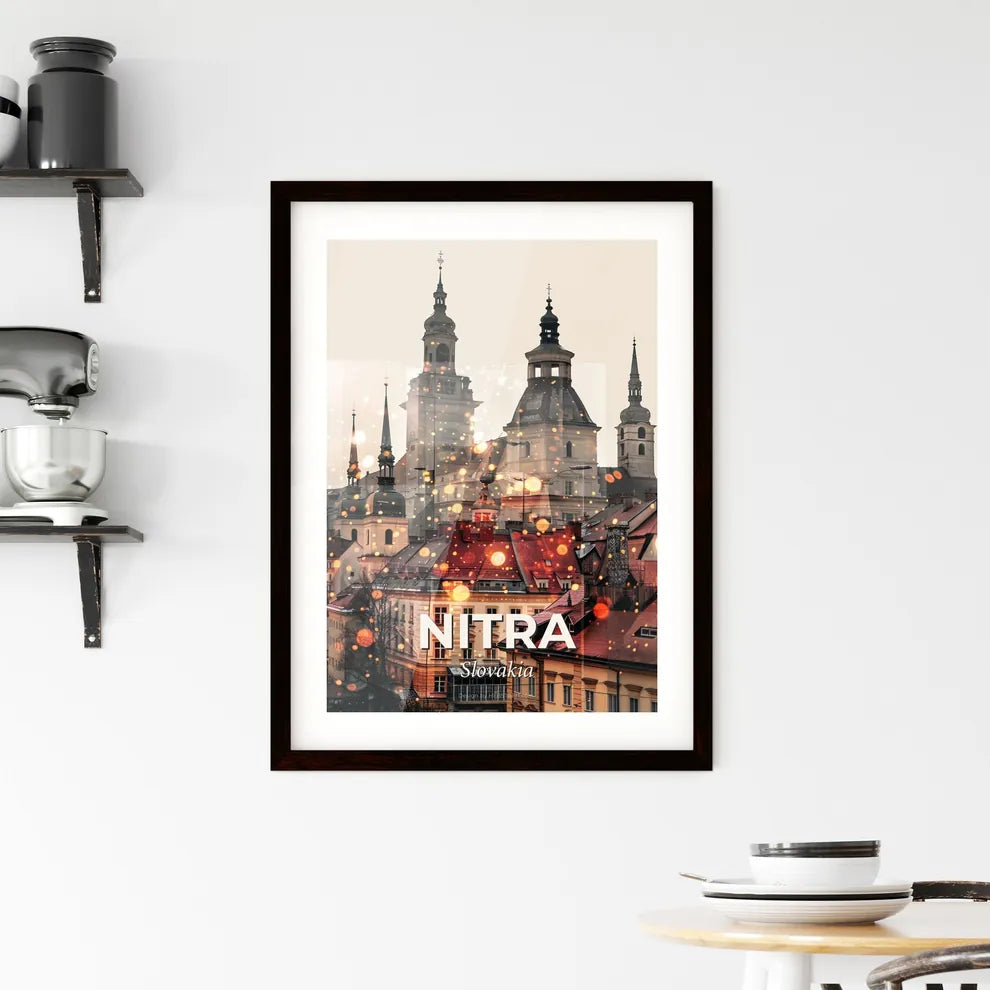 Nitra City Skyline Double Exposure Art Print Framed Print