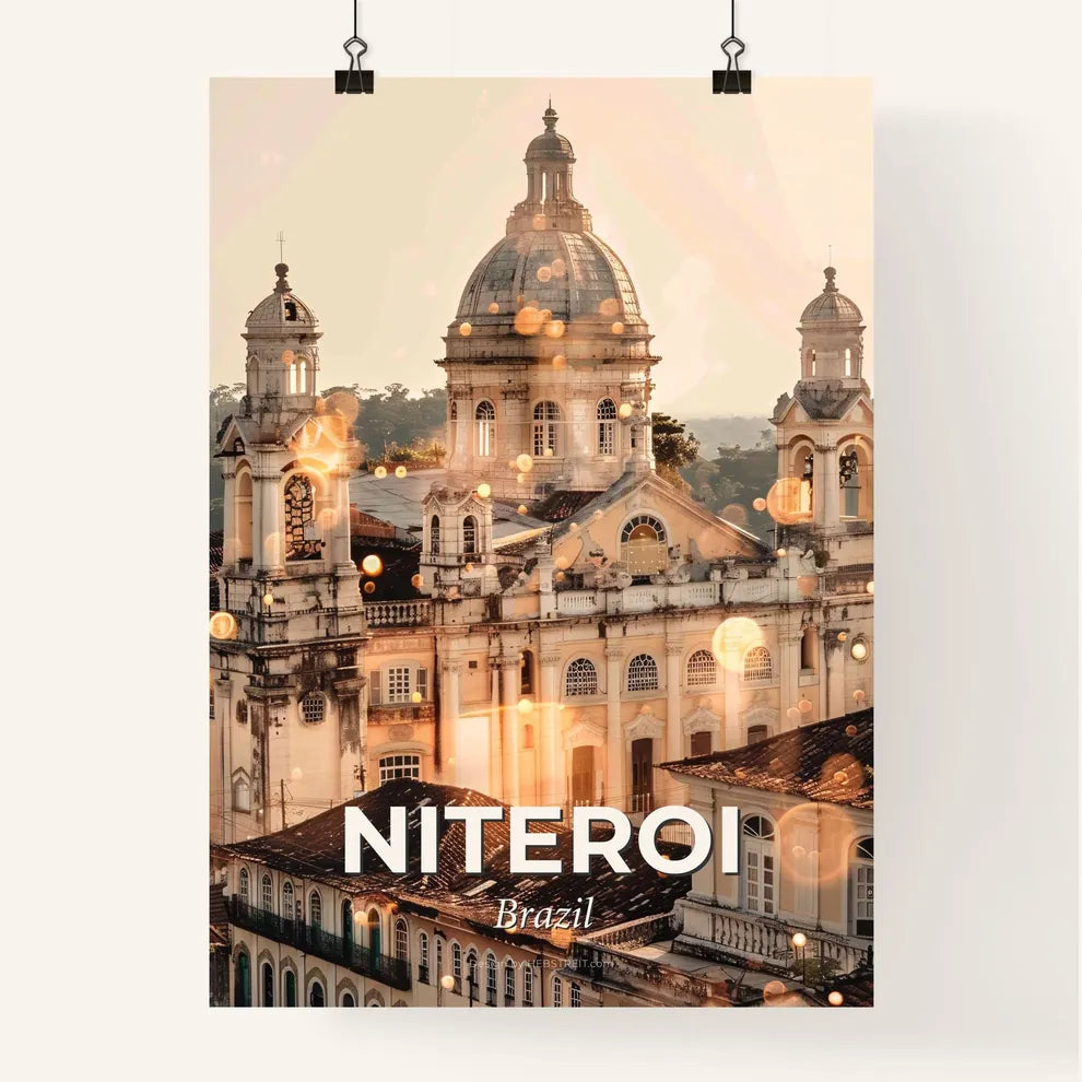 Niteroi City Skyline Architectural Mosaic Art Poster Poster