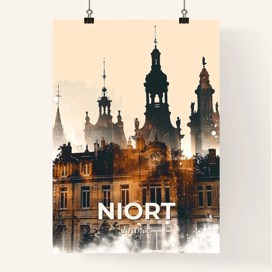 Niort Skyline Composite City Glow Poster Art Poster