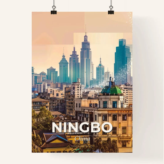 Ningbo Skyline Double Exposure Art Poster Poster