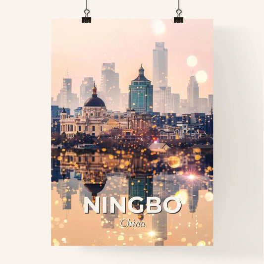 Ningbo Skyline Double Exposure Art Poster Poster