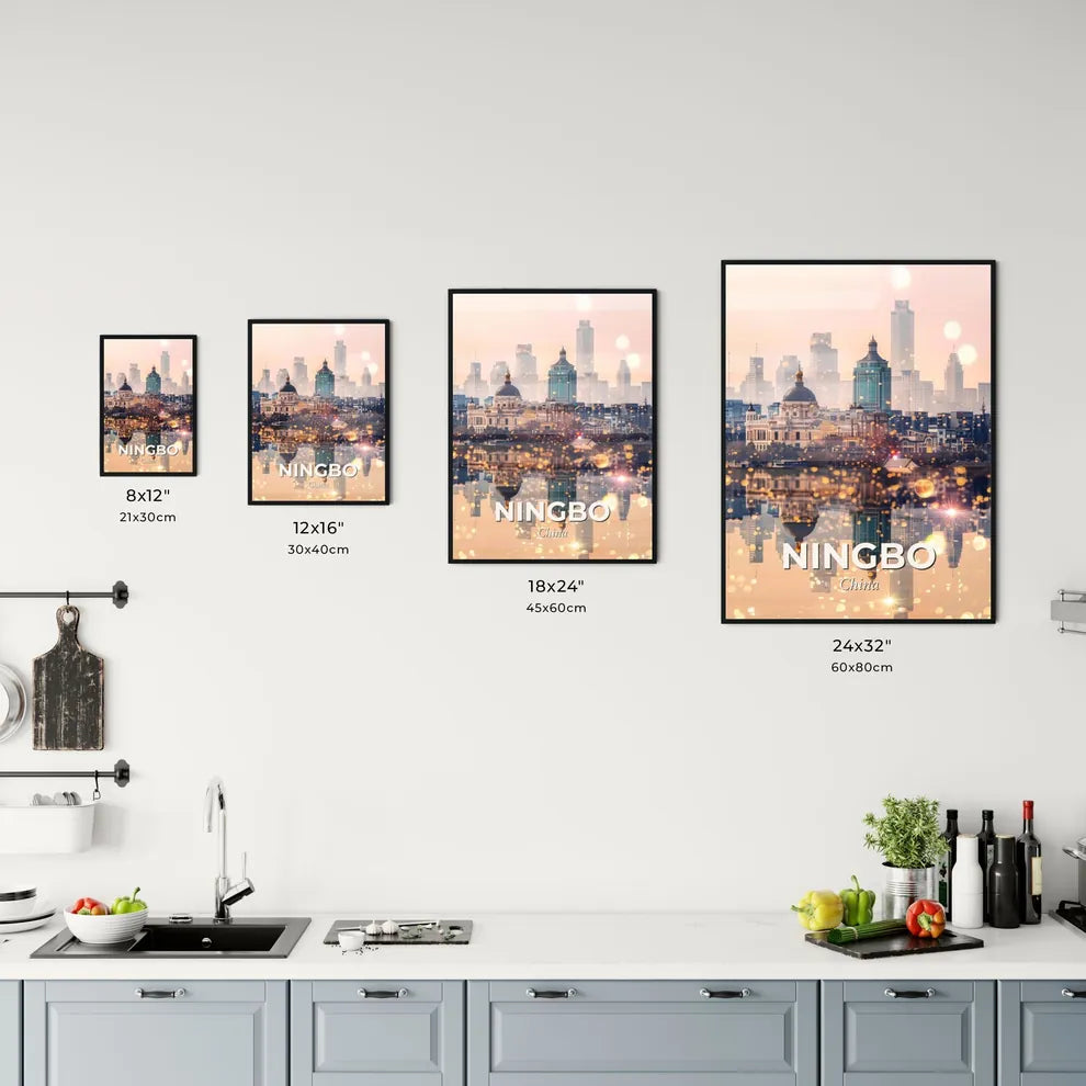 Ningbo Skyline Double Exposure Art Poster Office Art