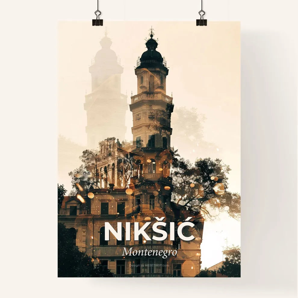 Nikšić, Montenegro: City Icons Skyline Art Poster