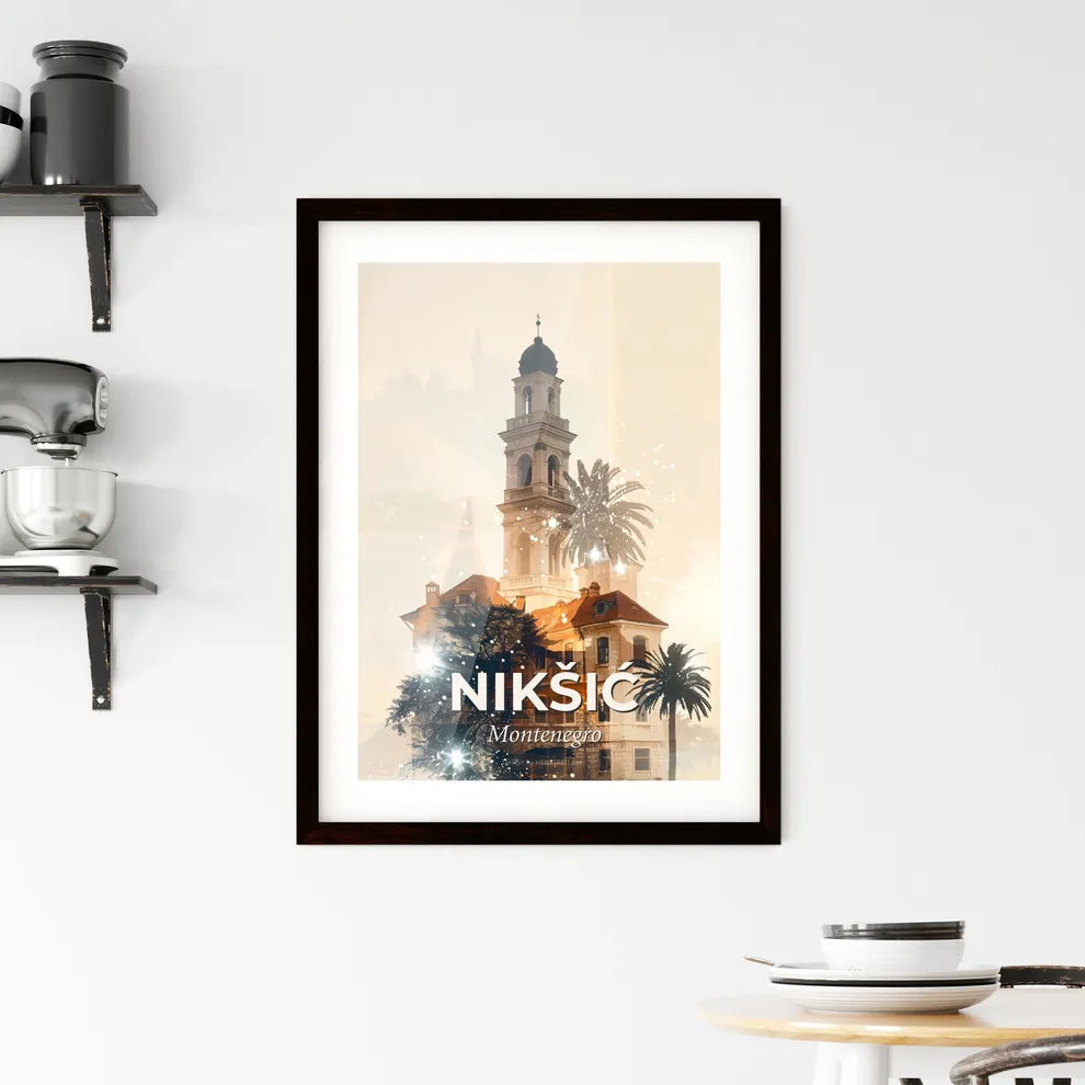 Nikšić, Montenegro: Double Exposure City Skyline Framed Print