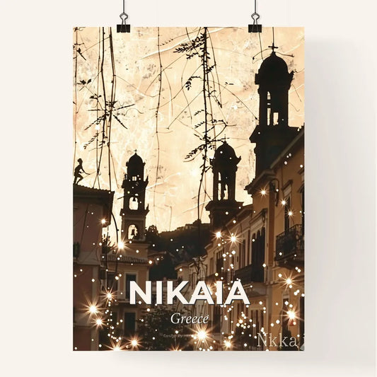 Nikaia City Skyline, Double Exposure, Poster Art Poster