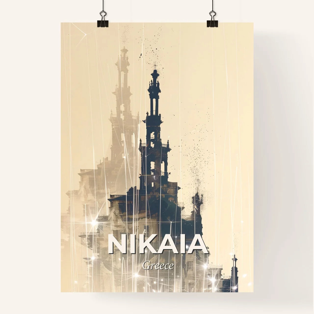 Nikaia Greece City Skyline Poster Silhouette Poster
