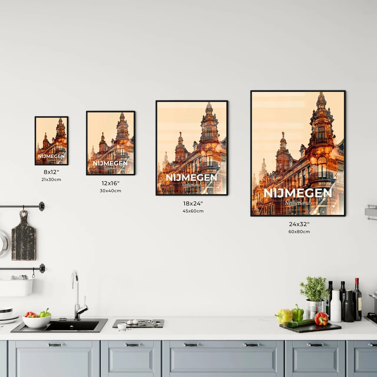 Nijmegen Skyline Double Exposure Art Poster Office Art