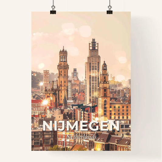 Nijmegen Skyline Composite Art Poster, Bright Beige Poster