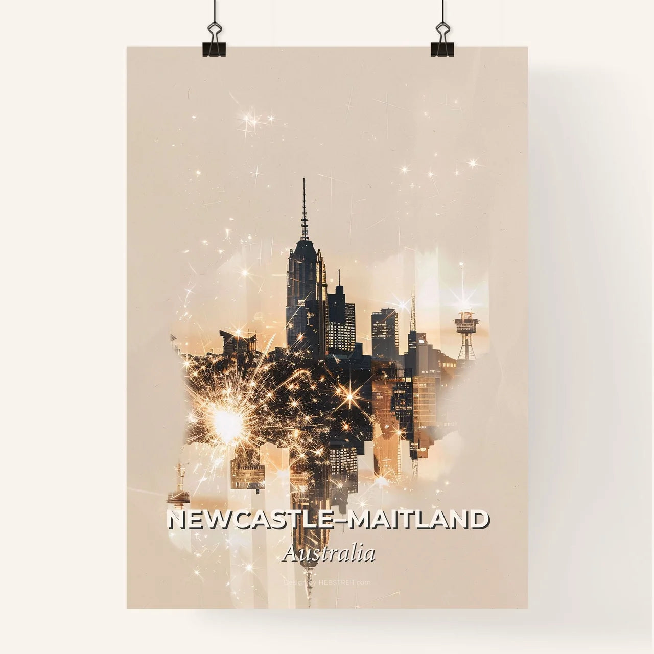 Newcastle Maitland: Local Architecture Icons Skyline Art Poster