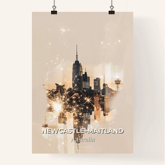 Newcastle Maitland: Local Architecture Icons Skyline Art Poster