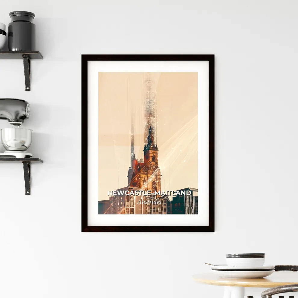 Newcastle Skyline Double Exposure Art Poster Framed Print