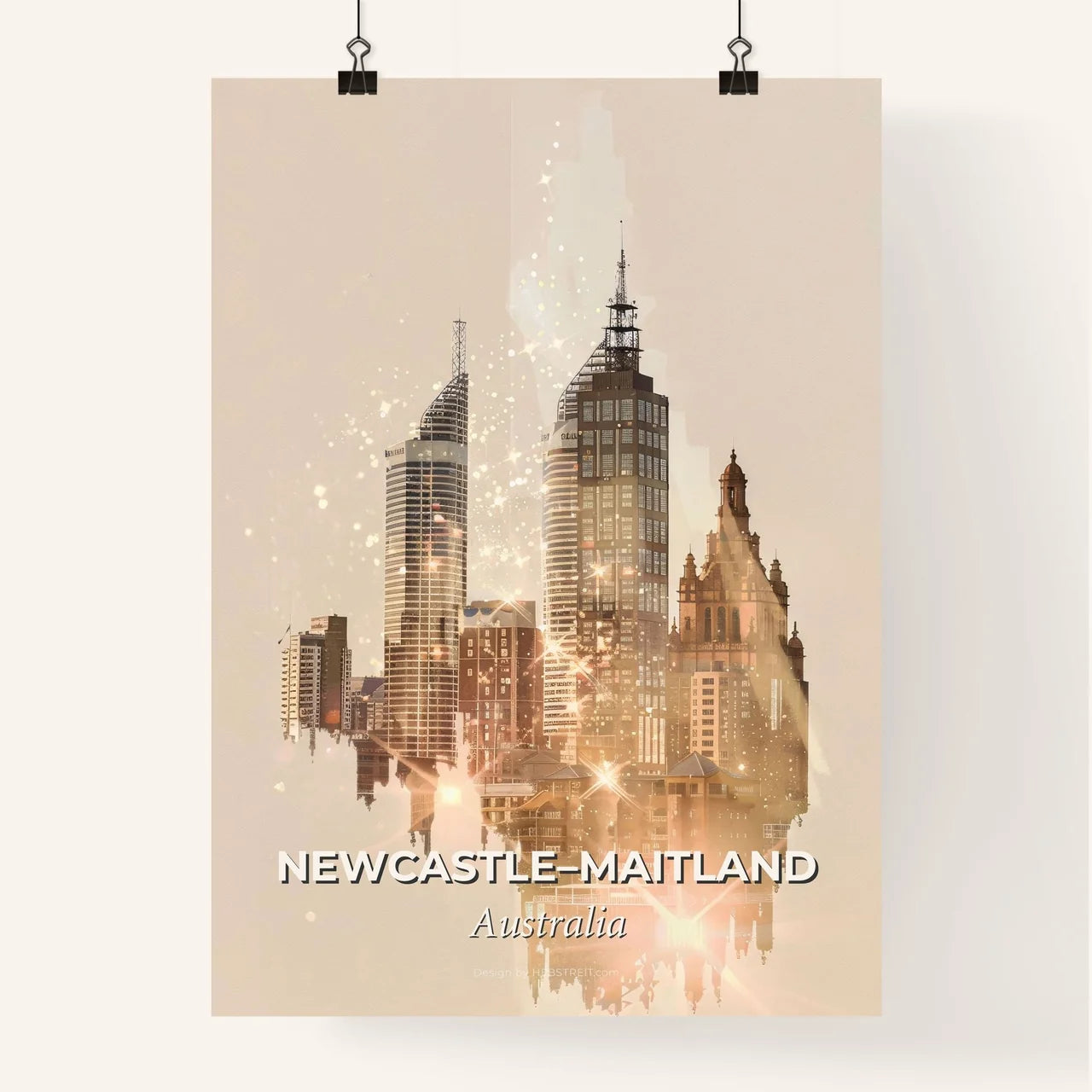 NewcastleMaitland Australia Art Skyline Poster Poster