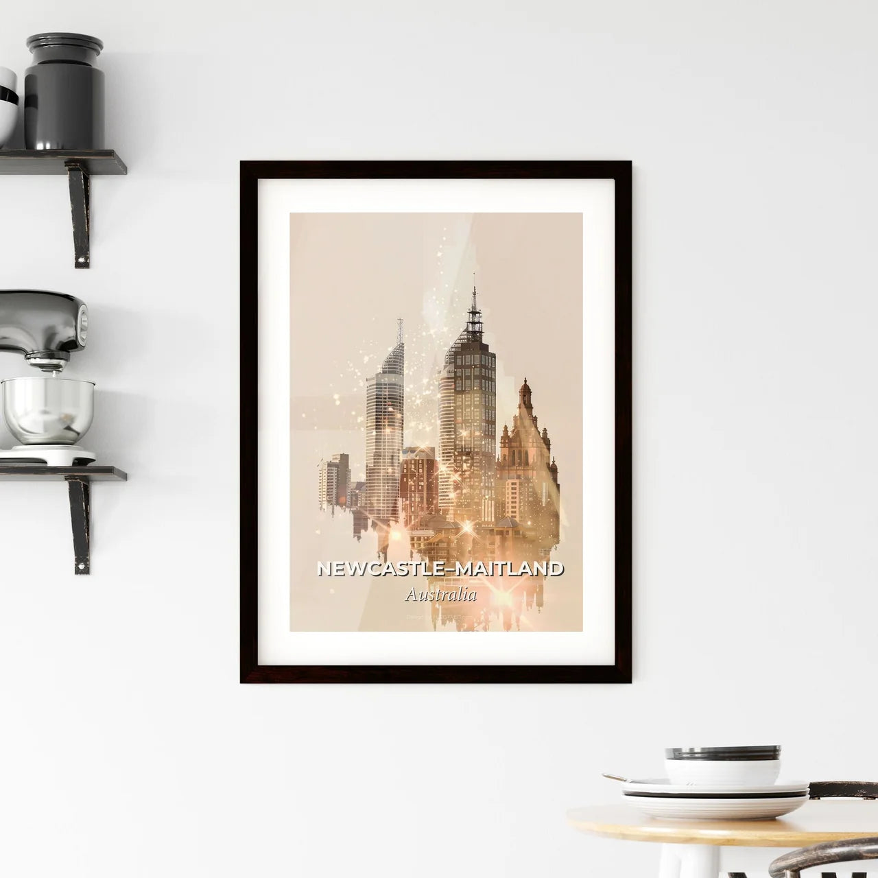 NewcastleMaitland Australia Art Skyline Poster Framed Print
