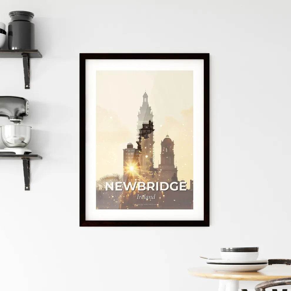 Newbridge, Ireland Silhouette Skyline Poster Art Framed Print