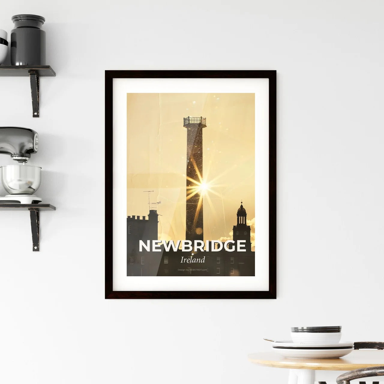 Newbridge Ireland Silhouette City Lights Poster Framed Print