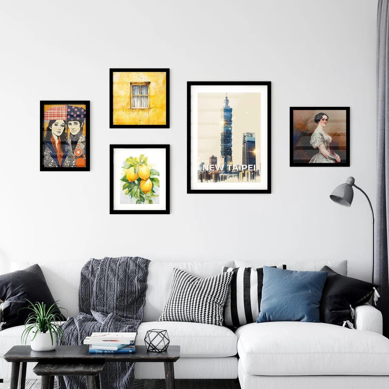 New Taipei City Double Exposure Skyline Poster Art Wall Art