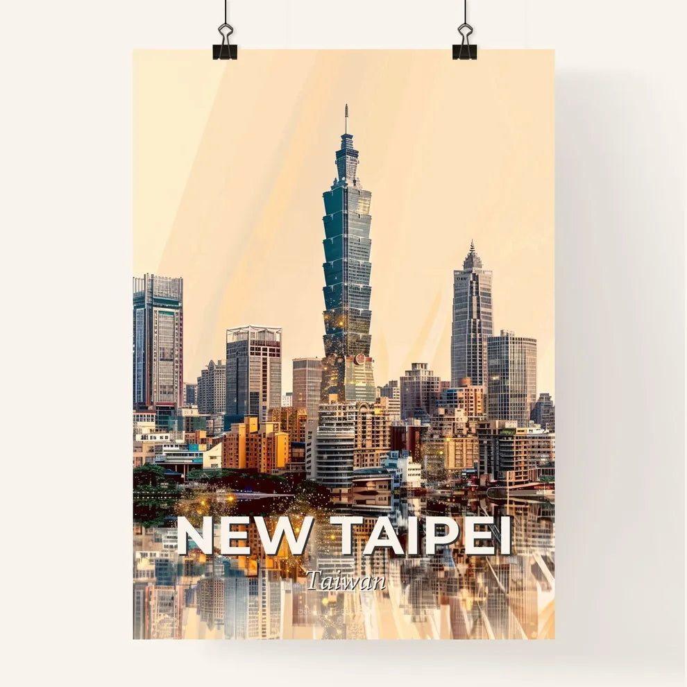 New Taipei Skyline Wonders in Double Exposure Poster
