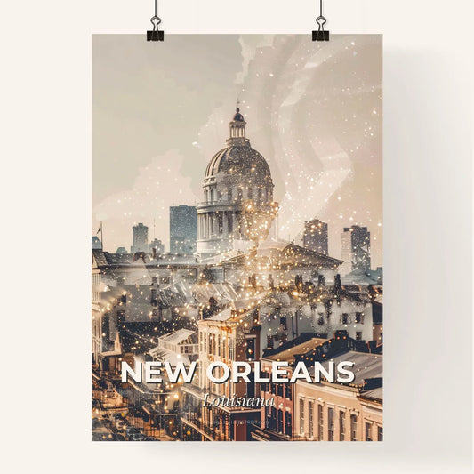 New Orleans Skyline Iconic Composite Art Poster Poster