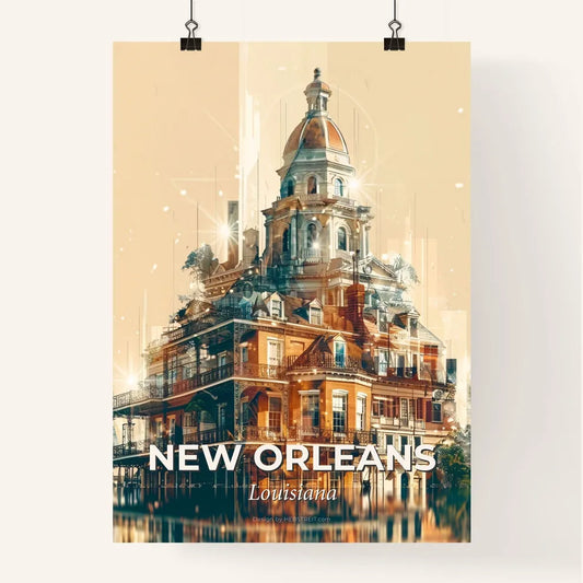 New Orleans Skyline Double Exposure Poster Art Poster