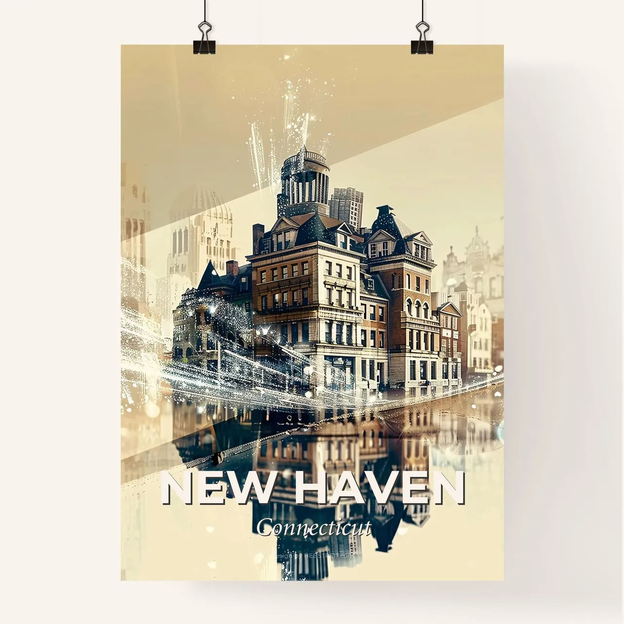 New Haven Panorama Art: Skylines & Architecture Poster