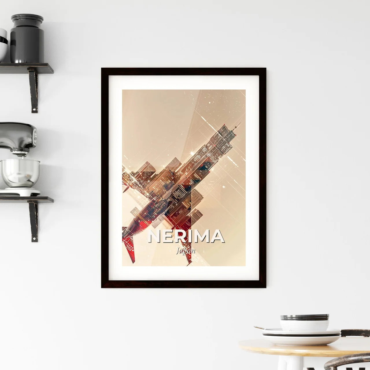 Nerima Skyline Double Exposure Art Print Framed Print