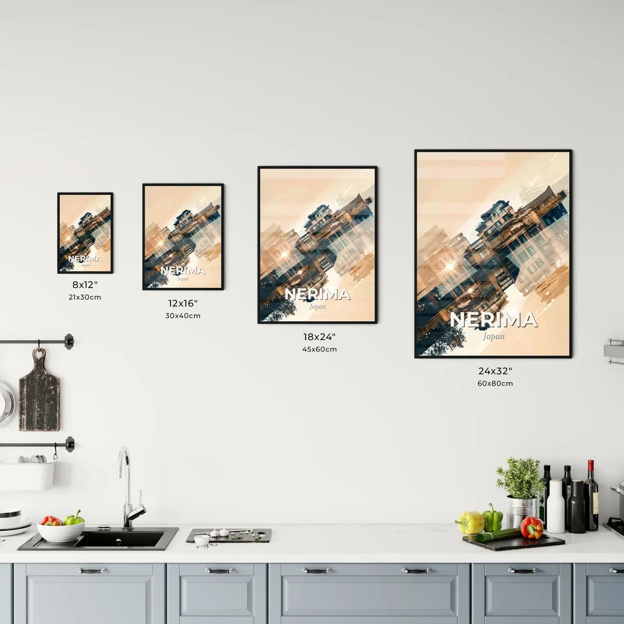 Nerima Skyline Double Exposure Composite Art Office Art