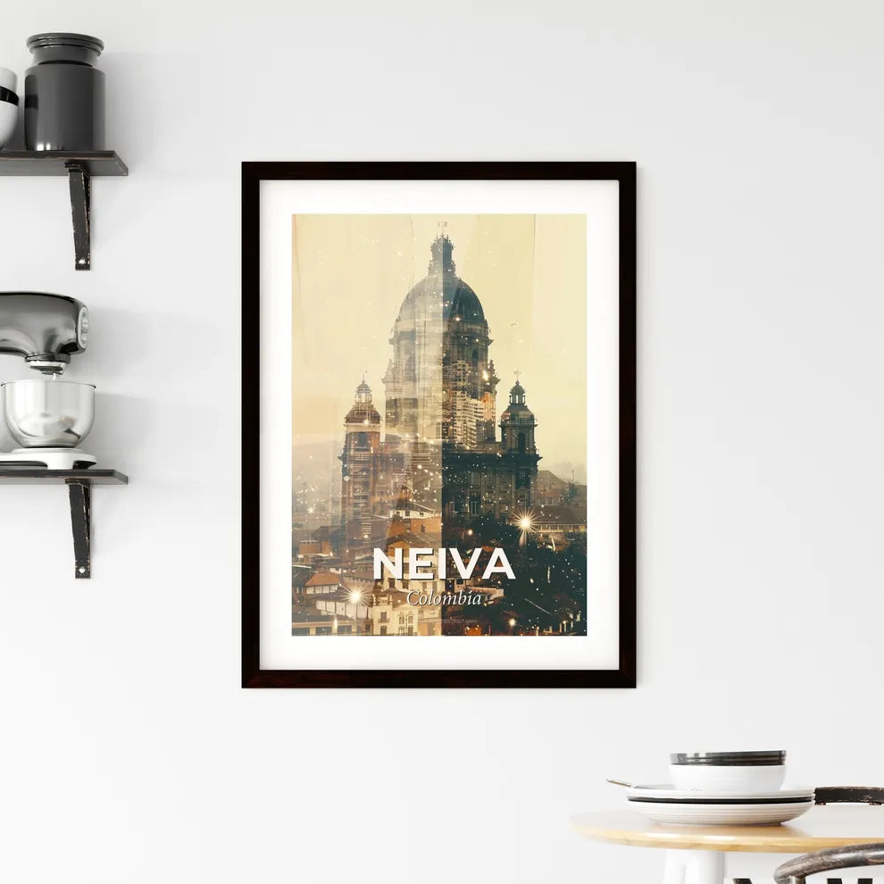 Neiva, Colombia Cityscape Poster Art Framed Print