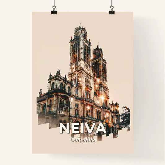 Neiva Colombian City Skyline Composite Poster Art Poster