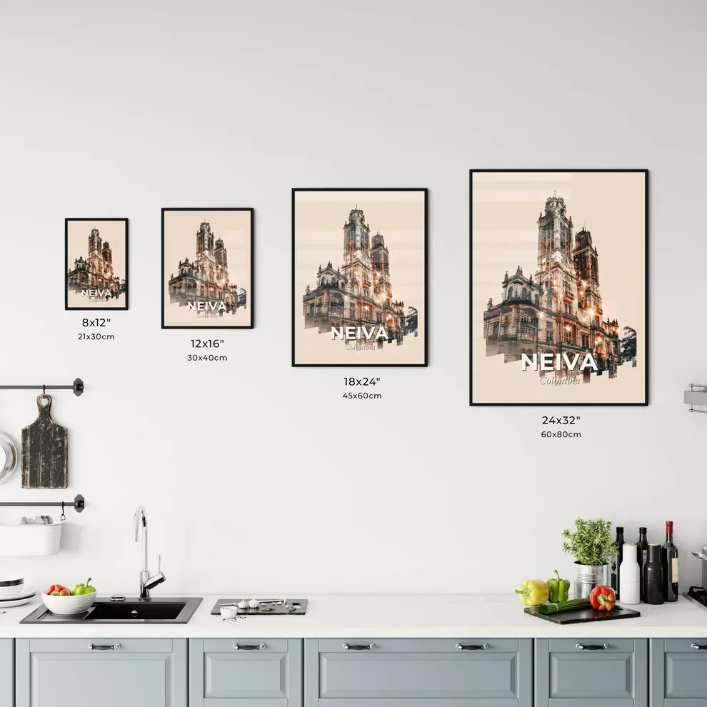 Neiva Colombian City Skyline Composite Poster Art Office Art