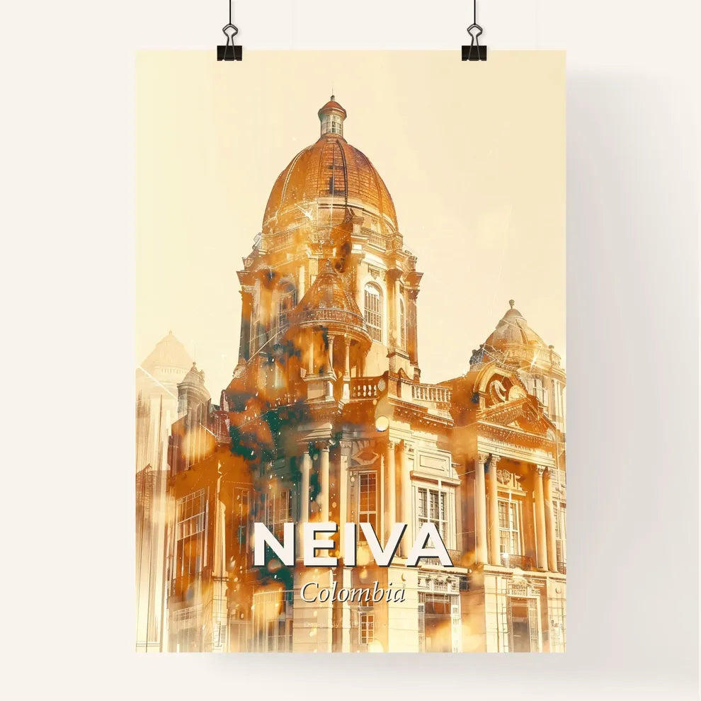 Neiva Skyline: Local Icons Vibrant Hues Poster