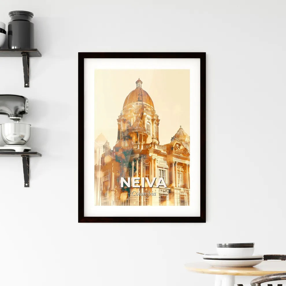 Neiva Skyline: Local Icons Vibrant Hues Framed Print