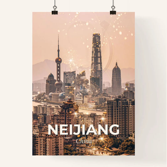 Neijiang China Iconic Skyline City Poster Poster