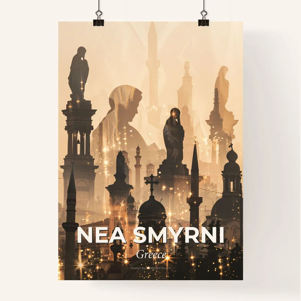 Nea Smyrni Greece Skyline Art Poster Poster