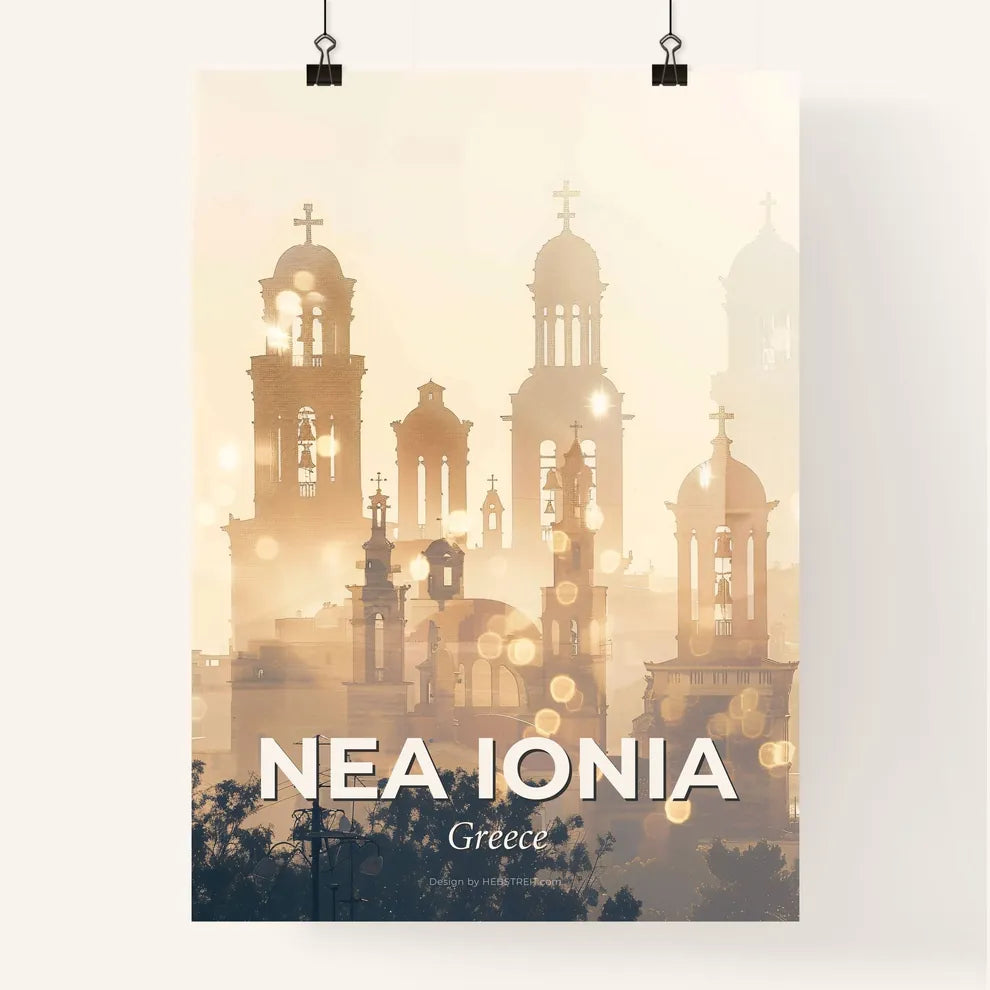 Nea Ionia Greece City Skyline Art Poster Poster